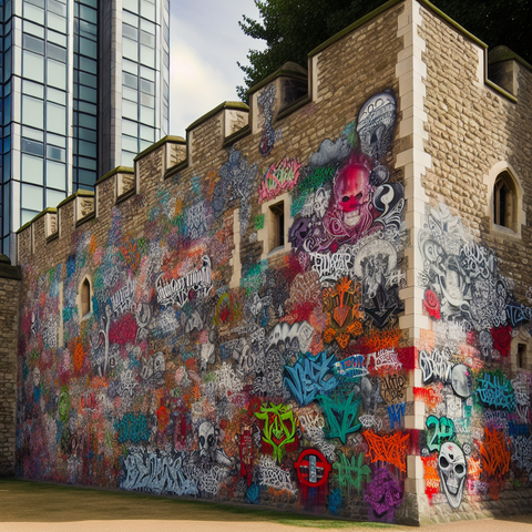 Tower of london in Graffiti