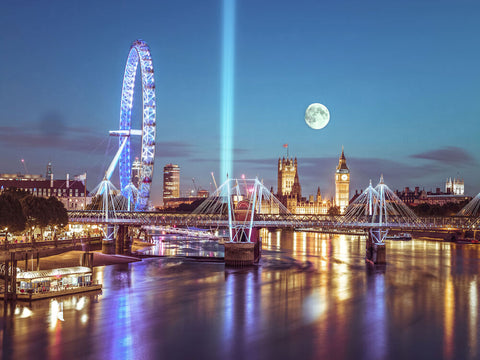 London skyline across the river - London Eye