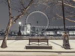 Millennium Wheel from Thames promenade during a winter evening, London, UK