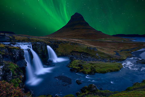 Kirkjufell... Under a boreal green sky - Wall Art - By Alvaro Roxo- Gallery Art Company