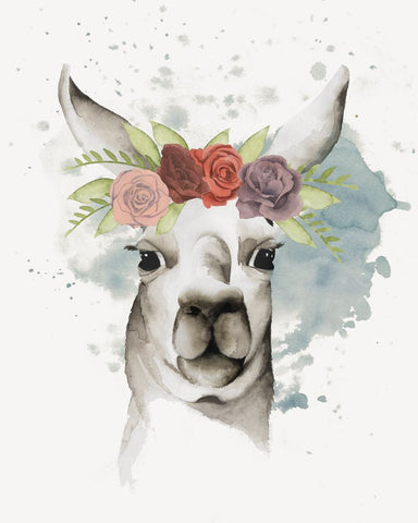 Llama Flora II - Wall Art - By Grace Popp- Gallery Art Company