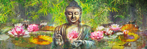Buddha Lotus Antique - Wall Art - By Michael Tarin- Gallery Art Company