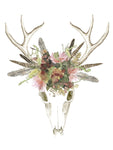 Deer Skull & Flowers I - Wall Art - By Naomi McCavitt- Gallery Art Company