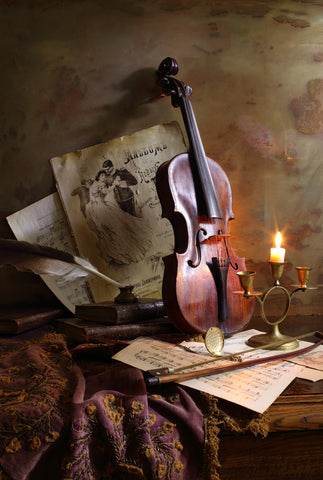 Still life with violin - Wall Art - By Andrey Morozov- Gallery Art Company