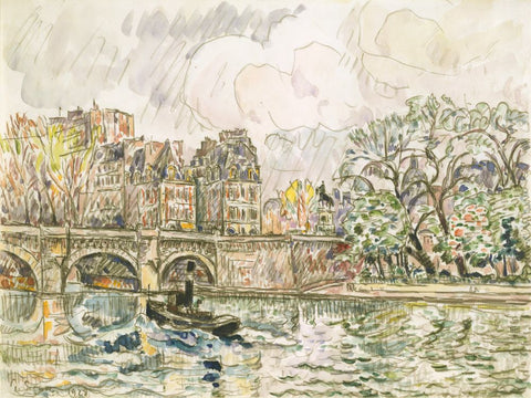 Paris Le Place Dauphine - Wall Art - By Paul Signac- Gallery Art Company