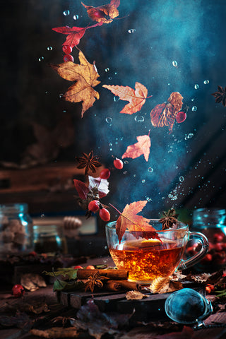 Briar tea with autumn swirl - Wall Art - By Dina Belenko- Gallery Art Company