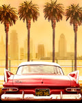 PLYMOUTH SAVOY WITH PALMS - Wall Art - By LARRY BUTTERWORTH- Gallery Art Company