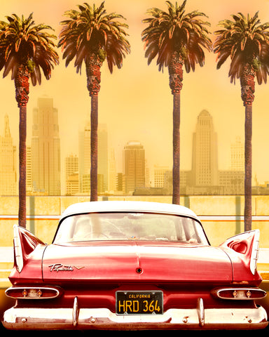 PLYMOUTH SAVOY WITH PALMS - Wall Art - By LARRY BUTTERWORTH- Gallery Art Company