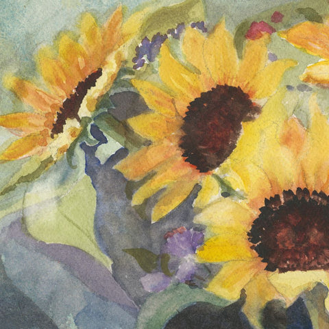 Sunflowers in Watercolor I - Wall Art - By Sandra Iafrate- Gallery Art Company