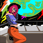 Bright sexy young woman - Psychedelic pop art - Wall Art - By saroutlander- Gallery Art Company