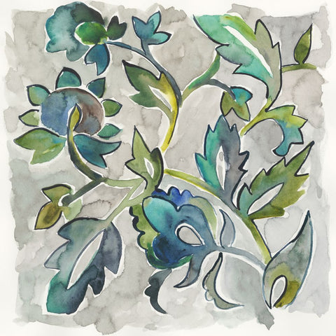 Sapphire Vine II - Wall Art - By Chariklia Zarris- Gallery Art Company