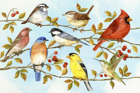 Birds & Berries V - Wall Art - By Jane Maday- Gallery Art Company