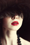 Lips and feather - Wall Art - By Magdalena Russocka- Gallery Art Company