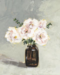 Amber Bottle Flowers III - Wall Art - By Victoria Borges- Gallery Art Company