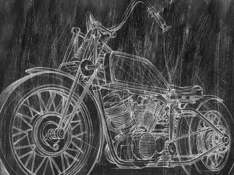Motorcycle Mechanical Sketch II - Wall Art - By Ethan Harper- Gallery Art Company