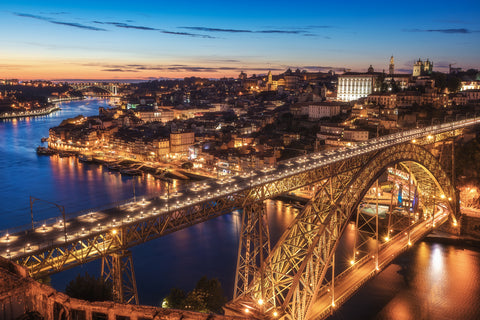 Portugal - Porto Blue Hour - Wall Art - By Jean Claude Castor- Gallery Art Company