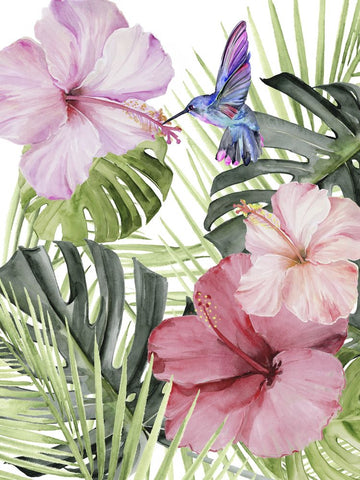 Hibiscus & Hummingbird I - Wall Art - By Jennifer Paxton Parker- Gallery Art Company