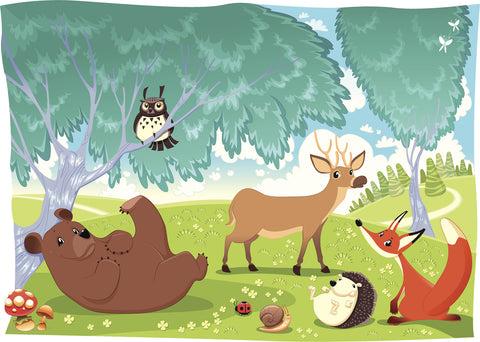 Animals in the wood. - Wall Art - By ddraw- Gallery Art Company