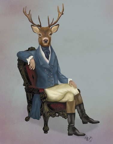 Distinguished Deer Full - Wall Art - By Fab Funky- Gallery Art Company