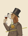 NC Beagle Wine Snob - Wall Art - By Fab Funky- Gallery Art Company