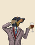 NC Dachshund Wine Snob - Wall Art - By Fab Funky- Gallery Art Company