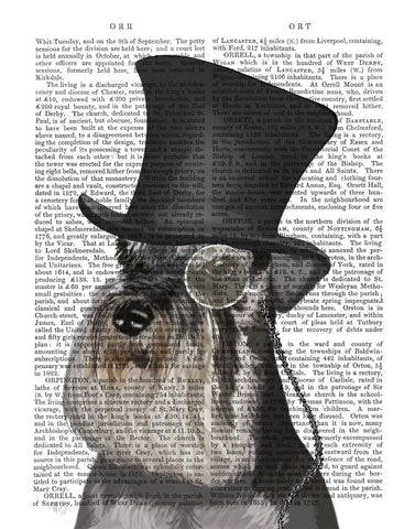 Schnauzer Formal Hound and Hat - Wall Art - By Fab Funky- Gallery Art Company