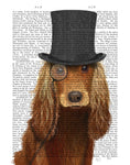 Cocker Spaniel Formal Hound and Hat - Wall Art - By Fab Funky- Gallery Art Company