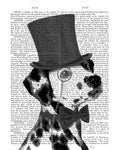 Dalmatian Formal Hound and Hat - Wall Art - By Fab Funky- Gallery Art Company