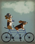 Basset Hound Tandem - Wall Art - By Fab Funky- Gallery Art Company