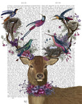 Deer Birdkeeper Tropical Bird Nests - Wall Art - By Fab Funky- Gallery Art Company