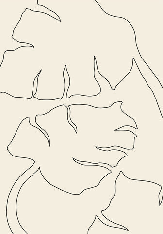 Monstera Outline - Wall Art - By 1x Studio- Gallery Art Company