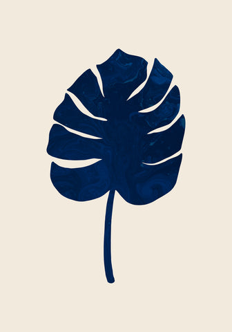 Monstera Marble Blue - Wall Art - By 1x Studio- Gallery Art Company