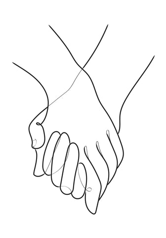 Holding Hands Lines - Wall Art - By 1x Studio II- Gallery Art Company