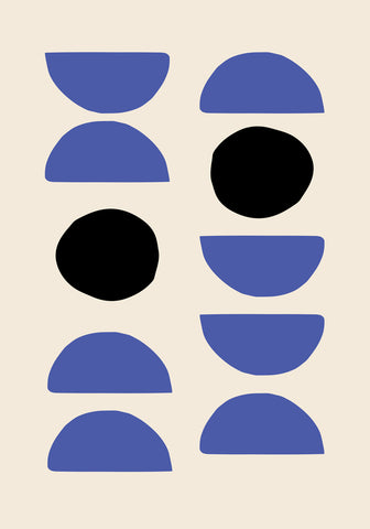 Blue Shapes - Wall Art - By 1x Studio- Gallery Art Company