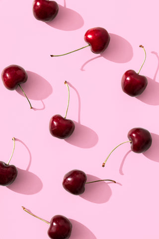 Cherries on pink background - Wall Art - By Studio III- Gallery Art Company