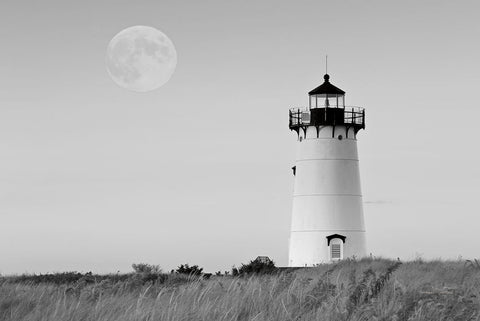 Moon over Marthas Vineyard BW - Wall Art - By Katherine Gendreau- Gallery Art Company