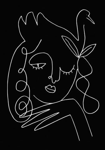 lineart_swan_black_vector_005 - Wall Art - By 1x Studio II- Gallery Art Company