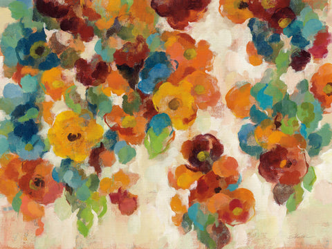 Spice and Turquoise Florals - Wall Art - By Silvia Vassileva- Gallery Art Company