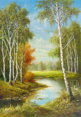 Birches - Wall Art - By Helmut Glaßl- Gallery Art Company