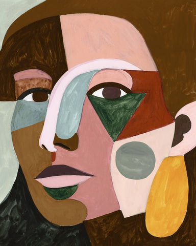 Geo Face I - Wall Art - By Victoria Borges- Gallery Art Company