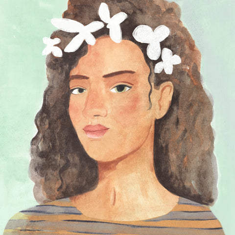 Folk Art Portrait III - Wall Art - By Annie Warren- Gallery Art Company