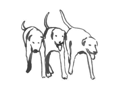 Dogs on a Jog I - Wall Art - By Emma Caroline- Gallery Art Company