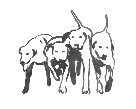 Dogs on a Jog II - Wall Art - By Emma Caroline- Gallery Art Company