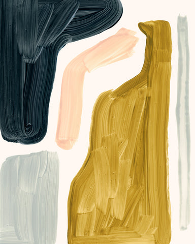 Brushy Shapes I - Wall Art - By Victoria Barnes- Gallery Art Company