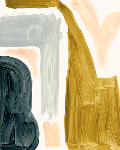 Brushy Shapes IV - Wall Art - By Victoria Barnes- Gallery Art Company