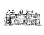 Rowhouses I - Wall Art - By June Erica Vess- Gallery Art Company