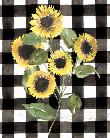 Buffalo Check Sunflower II - Wall Art - By Jennifer Goldberger- Gallery Art Company