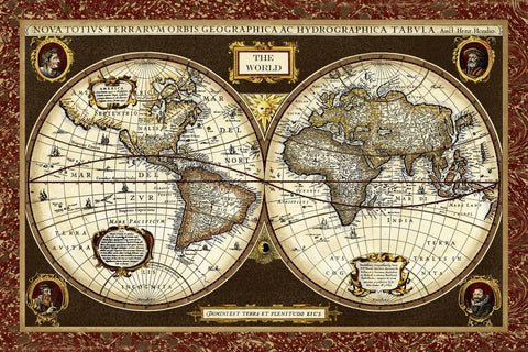 Decorative World Map - Wall Art - By Vision Studio- Gallery Art Company