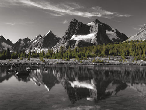 Amethyst Lake Reflection BW with Color - Wall Art - By Alan Majchrowicz- Gallery Art Company