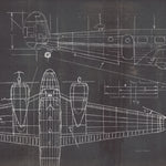 Plane Blueprint II No Words Post - Wall Art - By Marco Fabiano- Gallery Art Company